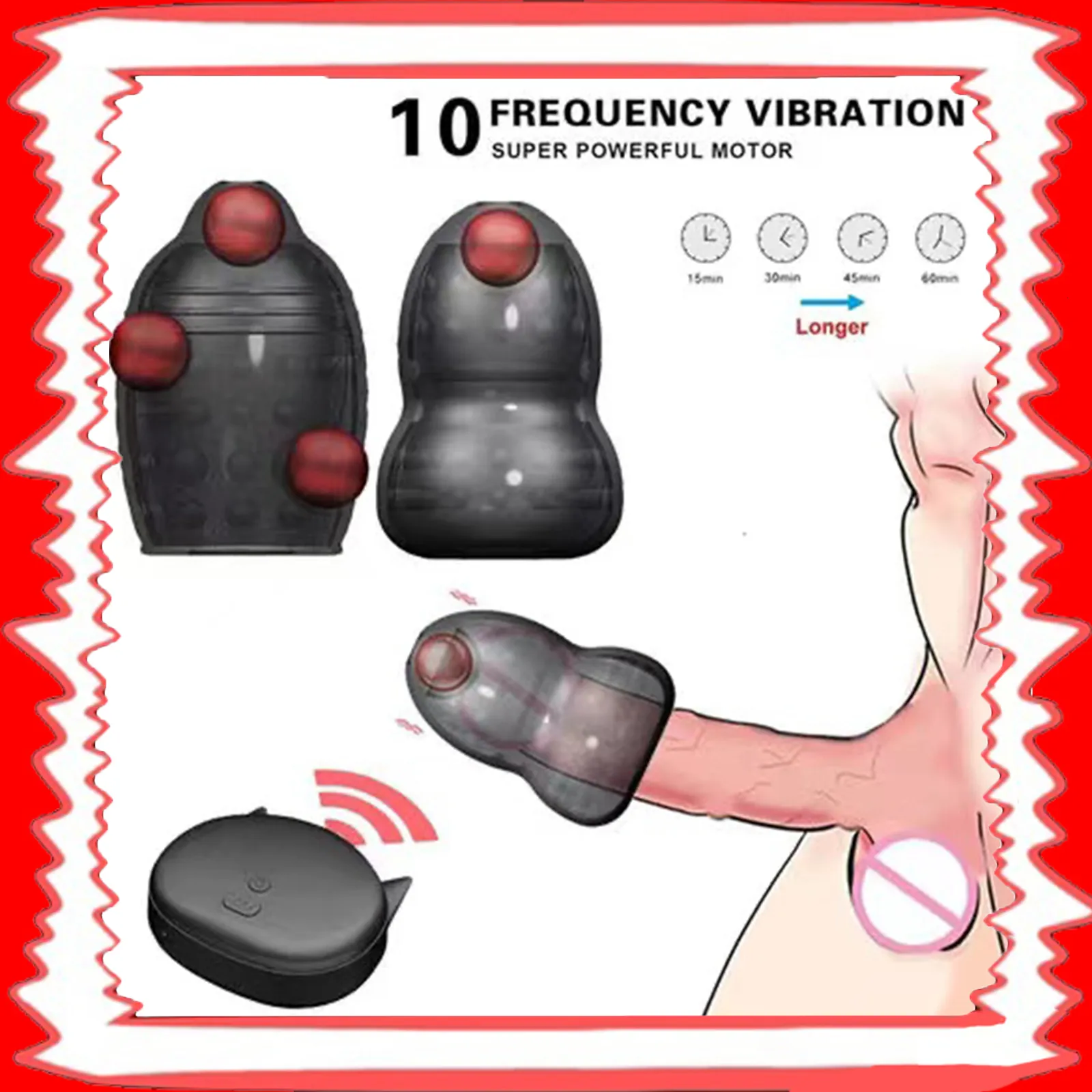 Vibratore per glande wireless con telecomando e 10 livelli_voghion.com