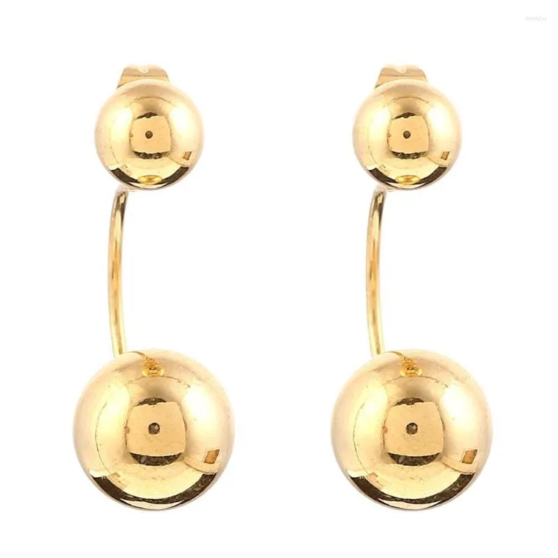 Stud Earrings Gold Color Bead For Women Girls African Round Ball Ethiopian Cute Jewelry