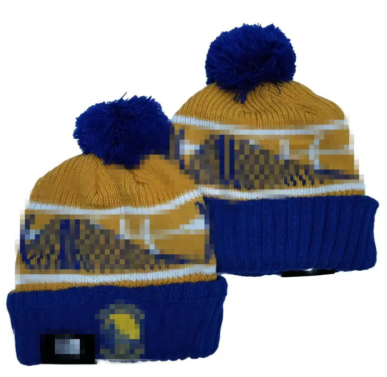 Warriors Beanie Golden States Beanies All 32 Teams Knitted Cuffed Pom Men's Caps Baseball Hats Striped Sideline Wool Warm USA College Sport Knit hats Cap For Women a3