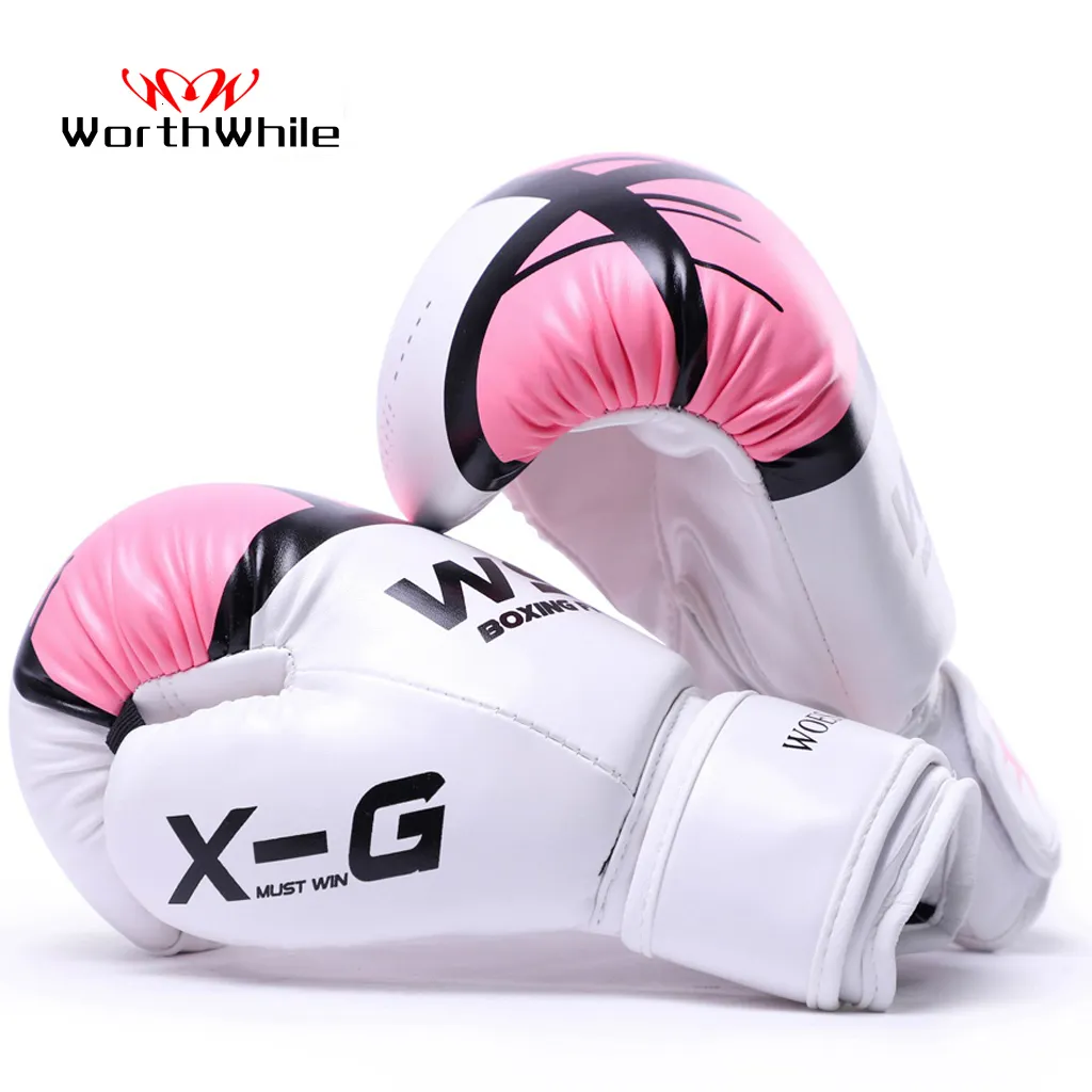 Équipement de protection WorthWhile Kick Boxing Gants Hommes Femmes PU Karaté Muay Thai Guantes De Boxeo Free Fight MMA Sanda Formation Adultes Enfants Équipement 230413