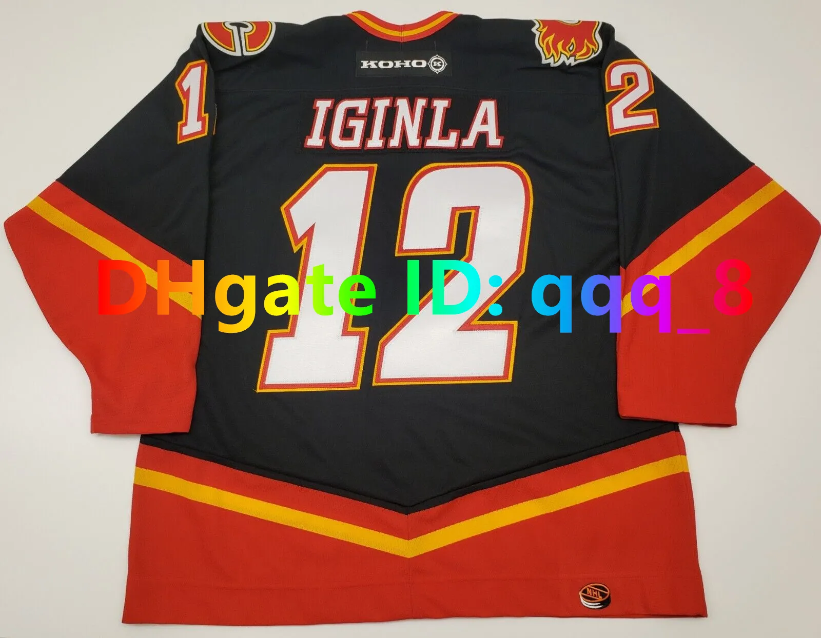 12 Jarome Iginla 34 Miikka Kiprusoff Vintage Flames Kohoスローバックホッケージャージ25年1980年1981 2005 2006パッチブラックサイズS-4XL