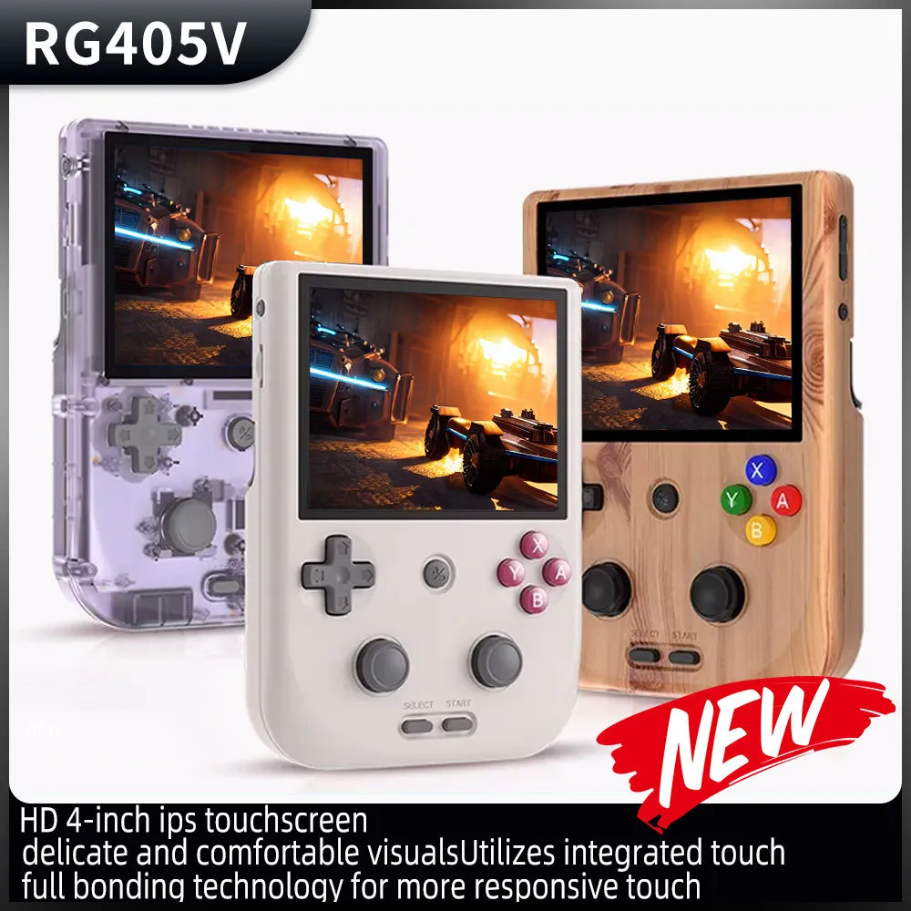 I Stock RG405V Video Handheld Game Console 4 "IPS HD Touch Screen Android 12 System T618 64-Bit 4+256G WiFi Portable Retro Game Player