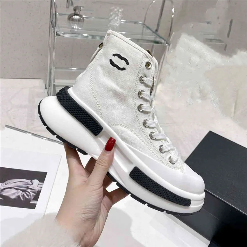 Fashion Motorcycle Boots Channel Women Soft comfortable Thick Bottom Dreathable Casual sneakers Outdoor Sports Running hoes 03-07