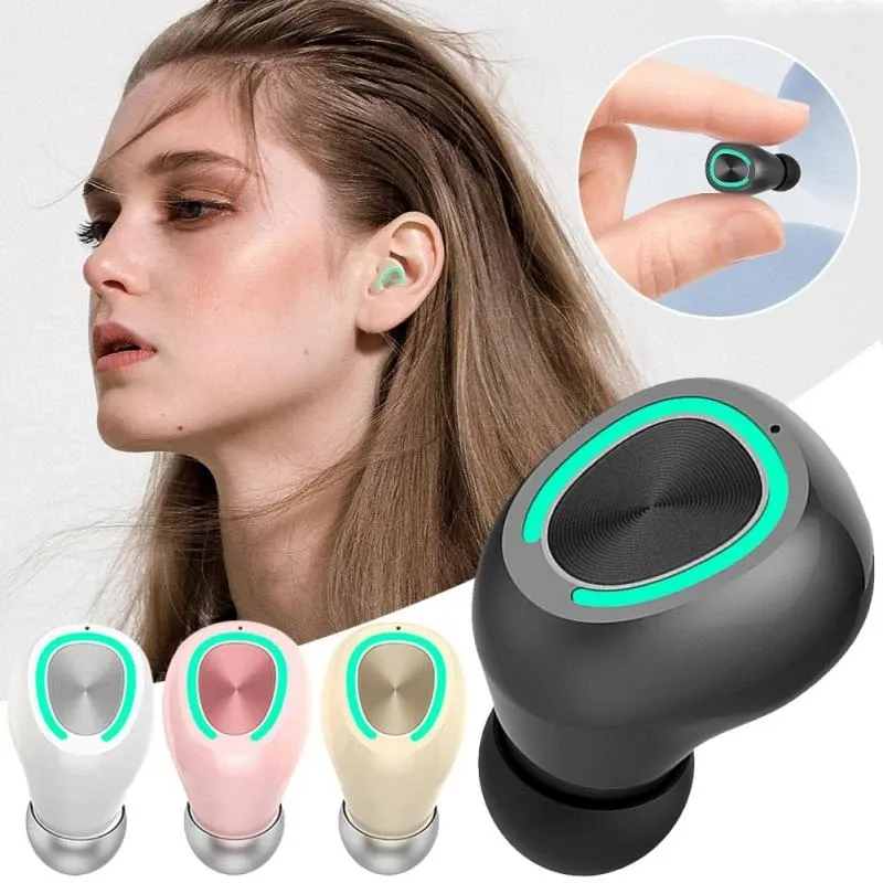 Kabelloser TWS-Kopfhörer, unsichtbarer Bluetooth-Kopfhörer, Mini-Single-In-Ear-Ohrhörer mit Mikrofon, 18D-Soundqualität, Headset, 12 Stunden Musikzeit