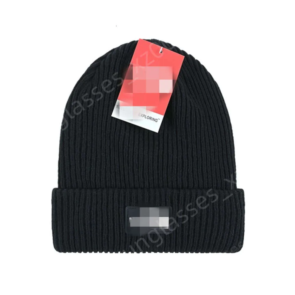 North Beanie Designer Faced Top Quality Hat Winter New Plush Outdoor Warmth Knitted Hat High Quality Couple Embroidered Woolen Hat