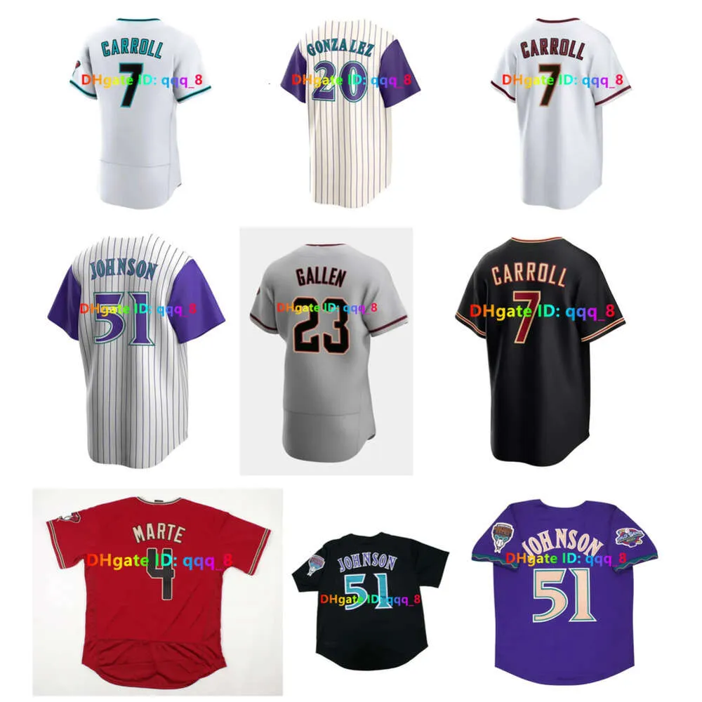 SL Corbin Carroll Diamondbacks Baseball Jersey Randy Johnson Christian Walker Ketel Marte Geraldo Perdomo Zac Gallen Merrill Kelly