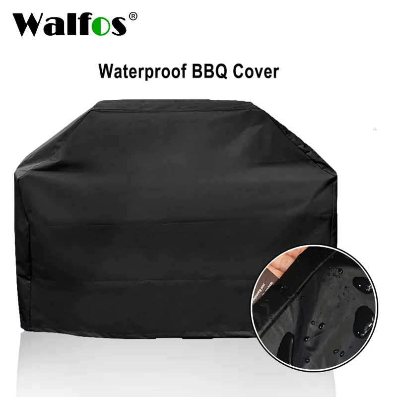 BBQ Tools Akcesoria Walfos Waterproof Grill Cover Outdood Rainproof Pył Otrzymał ciężka do gazu elektryczna 230414