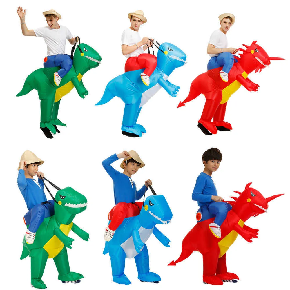 Adult Children Dinosaur Inflatable Garment Halloween Cosplay Costume Parent-Child Family Animal Prop Role-playing Suit Clothes