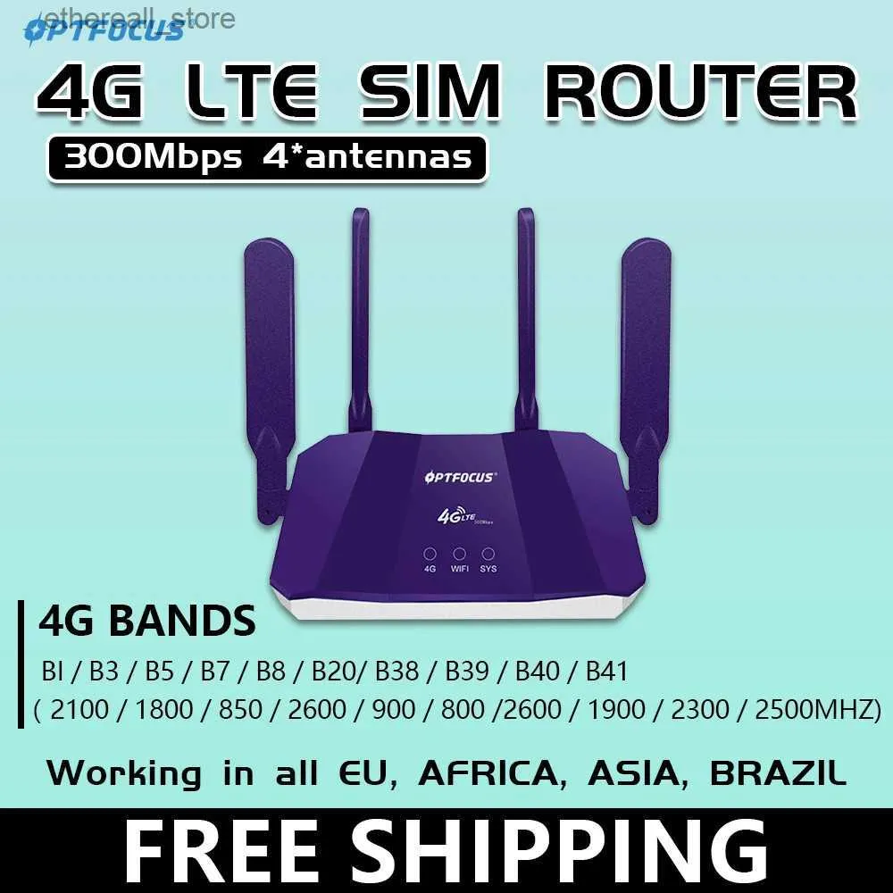 Routrar optfocus gratis frakt olåst 4g LTE router 300Mbps lång räckvidd wi fi aisa eu användbar signal booster sim wifi router 4g q231114