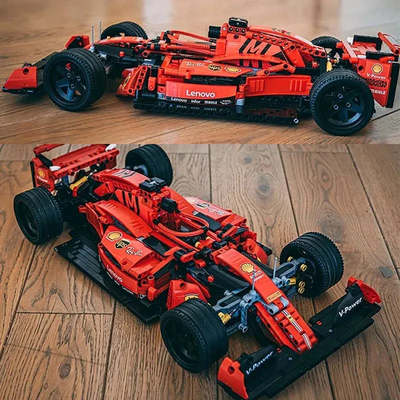 Block 1200 st Hightech Formel 023005 Red Building Sports Racing Super Model Kits Bricks Toys For Kids Boys Gifts 231114