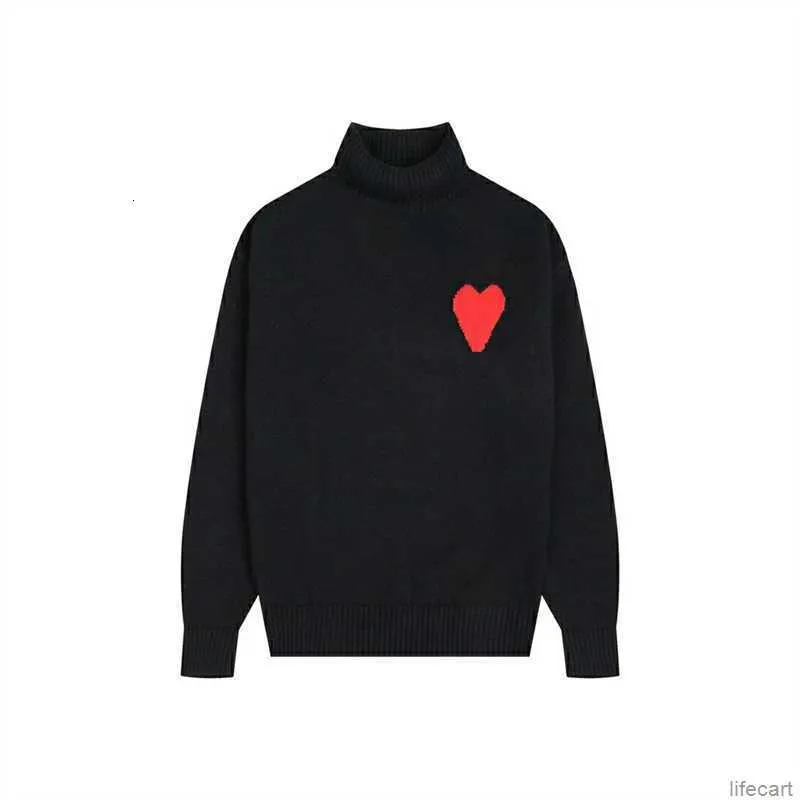 Amisweater Winter Coltrui Designer AM I Paris Jumper Hoge kraag Warm sweatshirt Jacquard A-woord Love Heart Coeur hoody Heren Dames Gebreid Nieuwe kleur AMIs L70P