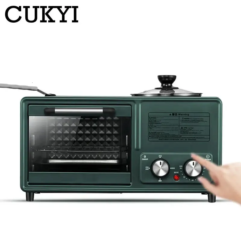 Other Kitchen Dining Bar CUKYI Electric 3 in 1 Household Breakfast machine mini bread toaster baking oven omelette fry pan pot boiler food steamer EU