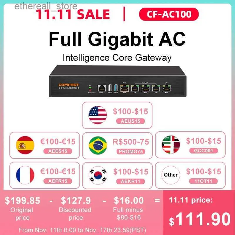 Routers 5 Ports EthnerNet Full Gigabit AC Gateway Routing 880MHz MT7621 AC Management Plug and Play Core Gateway WiFi Project Router Q231114