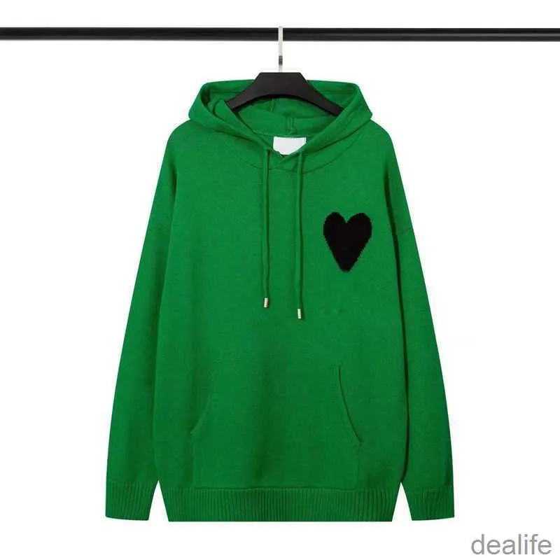 Amis Amiparis Hoy Pull Am I Paris Hoodies Knitted Women Mężczyźni Pullower Bluzy Big Red Black Coeur Heart Love Winter Jumper USA UE Streetwear Amisweater Car0