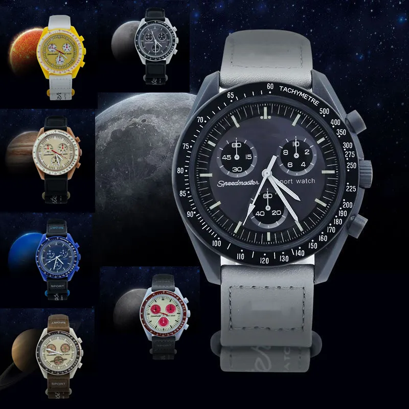 2023 nouvelle montre à quartz suisse co-marquée biocéramique 11 planète collection classe montre pour hommes espace montre pour femmes