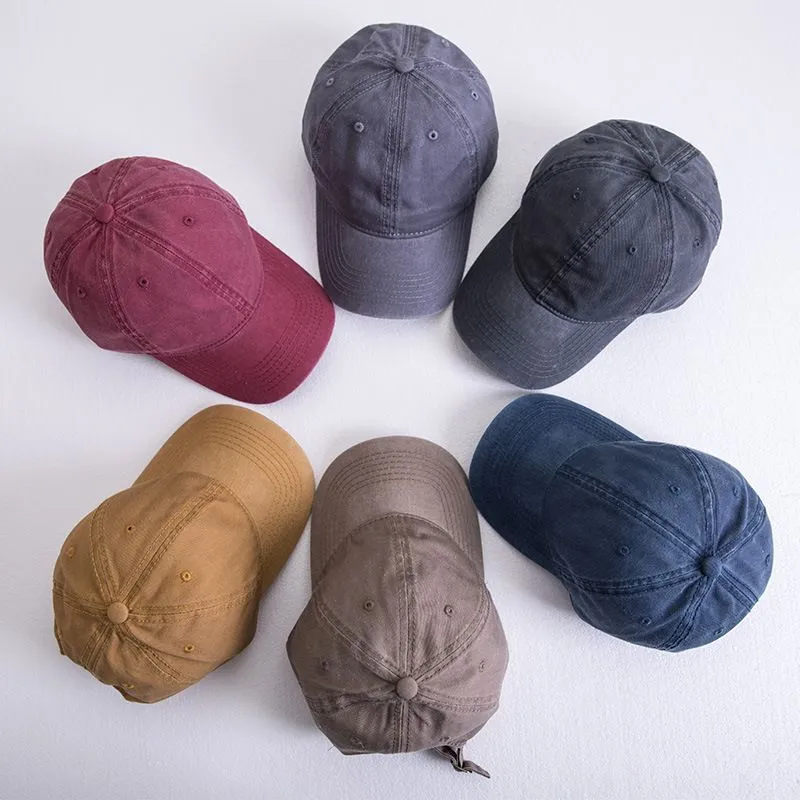 Plain Cotton Baseball Cap Unisex Adjustable Dome Top Solid Color Dad ...