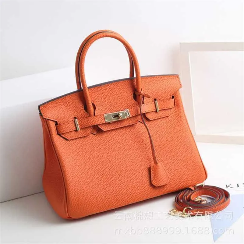 Platinum Bag Designer Tote Genuine Leather 2024 Tote Women's Handbag with Cowhide Top Layer Cross-body Commuter Carrying