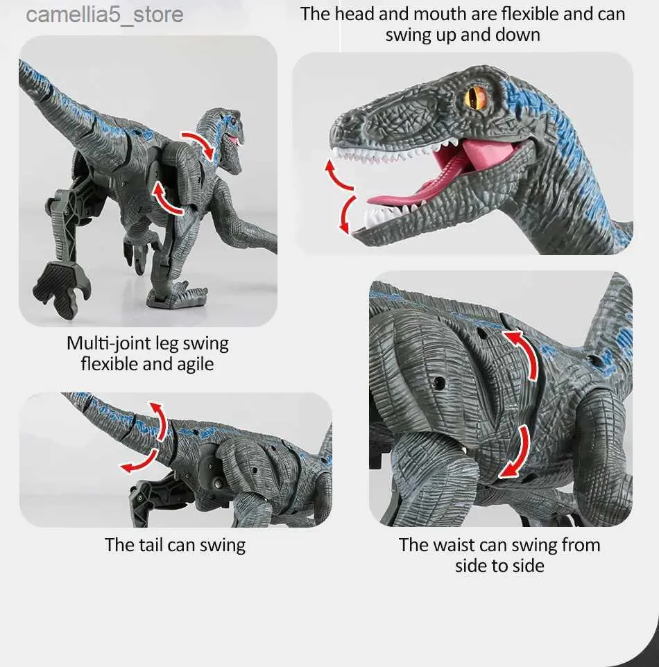 エレクトリック/RC動物恐竜おもちゃ魅力的なエレクトリックドイックボーイズガールズT-レックスウォーキングアニマルモデルリモコンクリスマスギフトインタラクティブQ231115