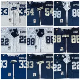 Troy 75th Vintage Football Aikman Jerseys 21 Deion Sanders 22 Emmitt Smith Tony Dorsett Randy White Michael Irvin Jersey College Blue Mitchell & Ness Jerseys