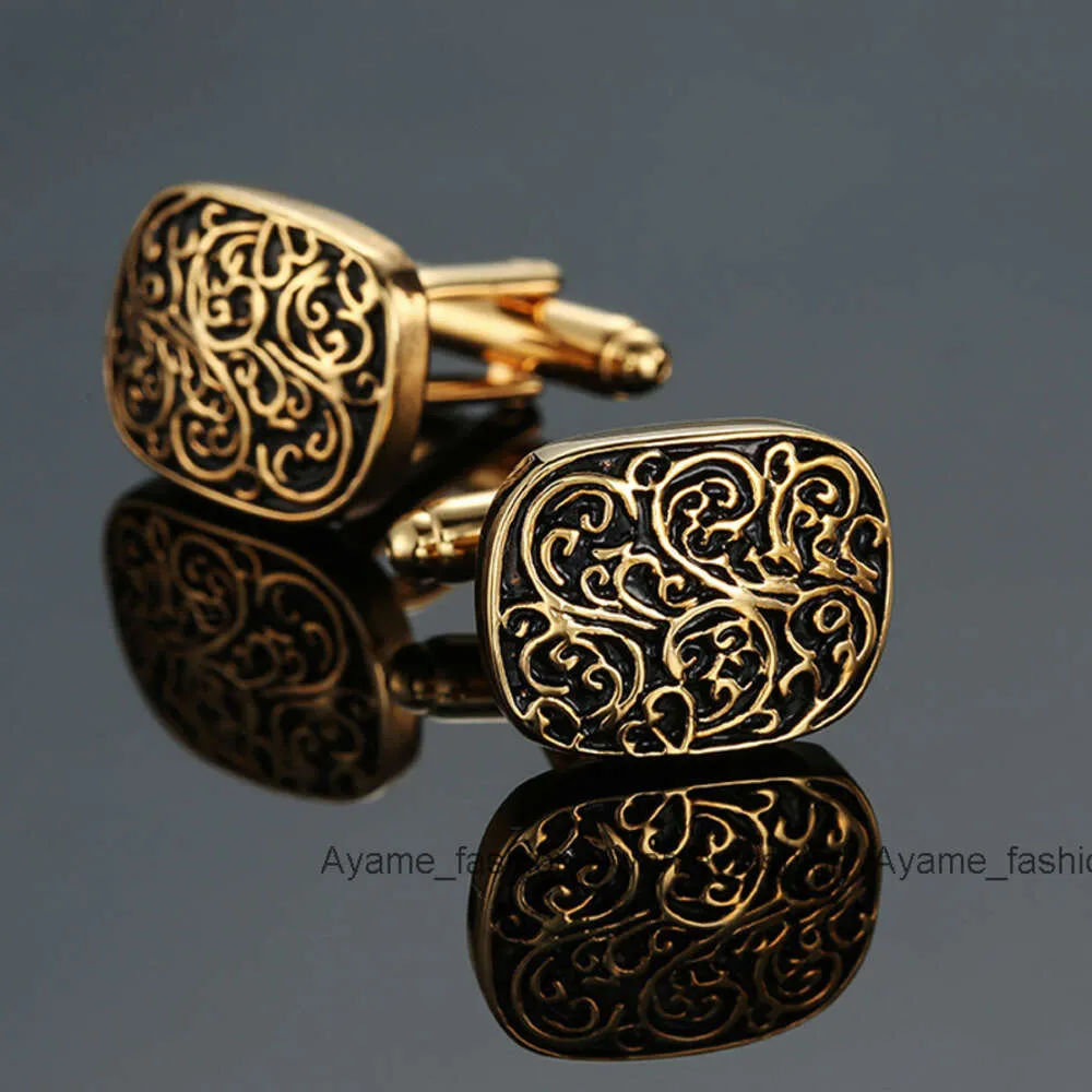 mens jewelry 2021 cuff links metal vintage flower luxury cuff links mens cufflinks