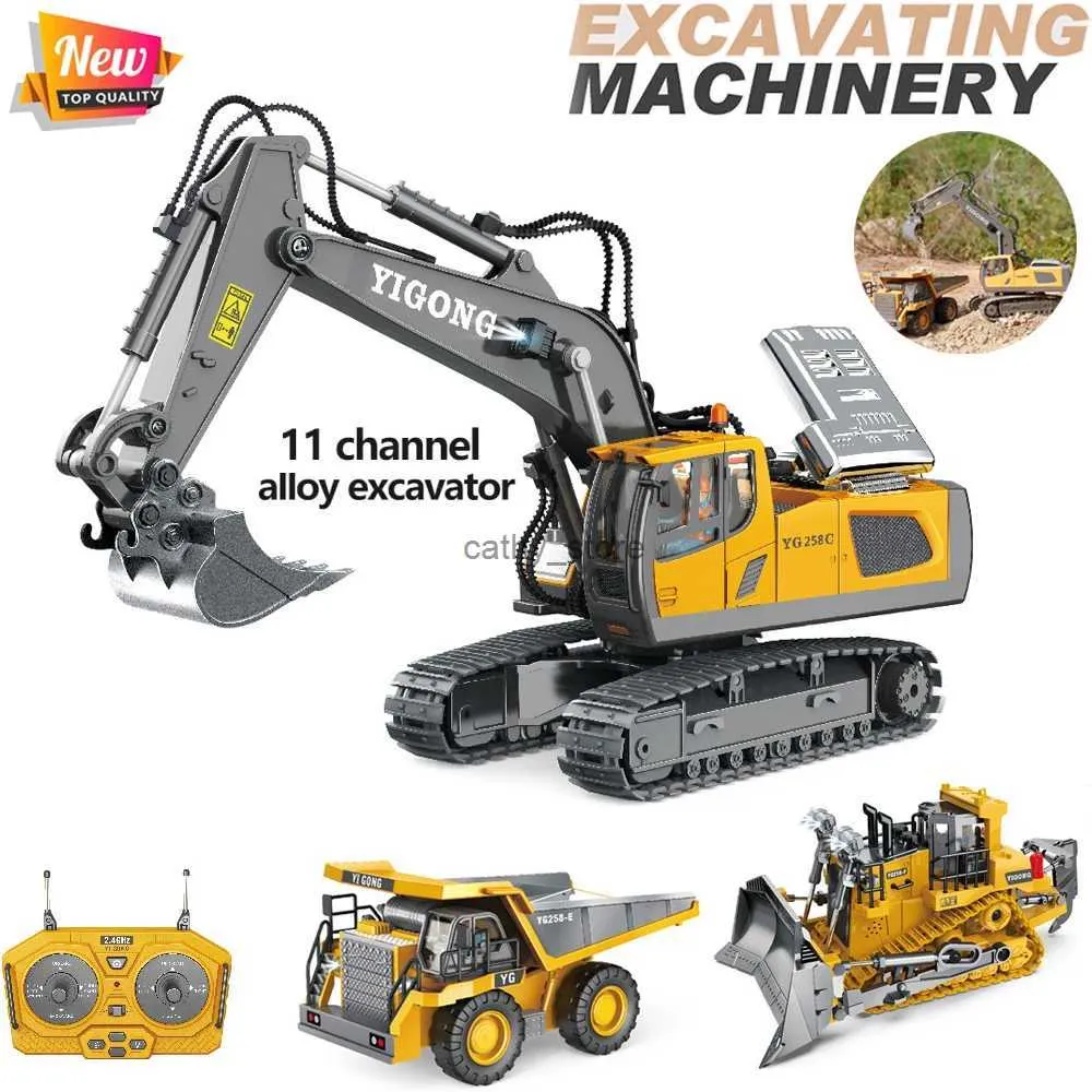 Transformation Toys Robots RC Excavator Children Toys 11 canaux 2.4G 1 20 Toys for Boys Radio Control Truck Truck Bulldozer Electric Car Kids Toys Giftl231114