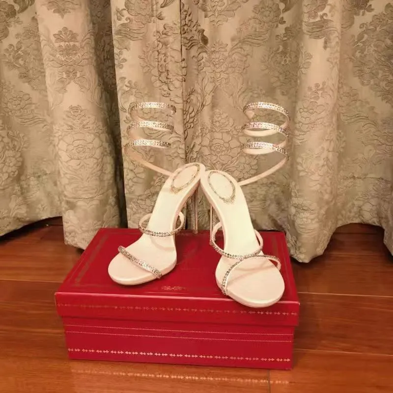 Chaussures de mariage parfaites pour femmes, sandales à strass, chaussures d'été Margot Jewel, chaussures pour femmes, talon serpent en cristal, à bretelles, talons aiguilles hauts 35-43box