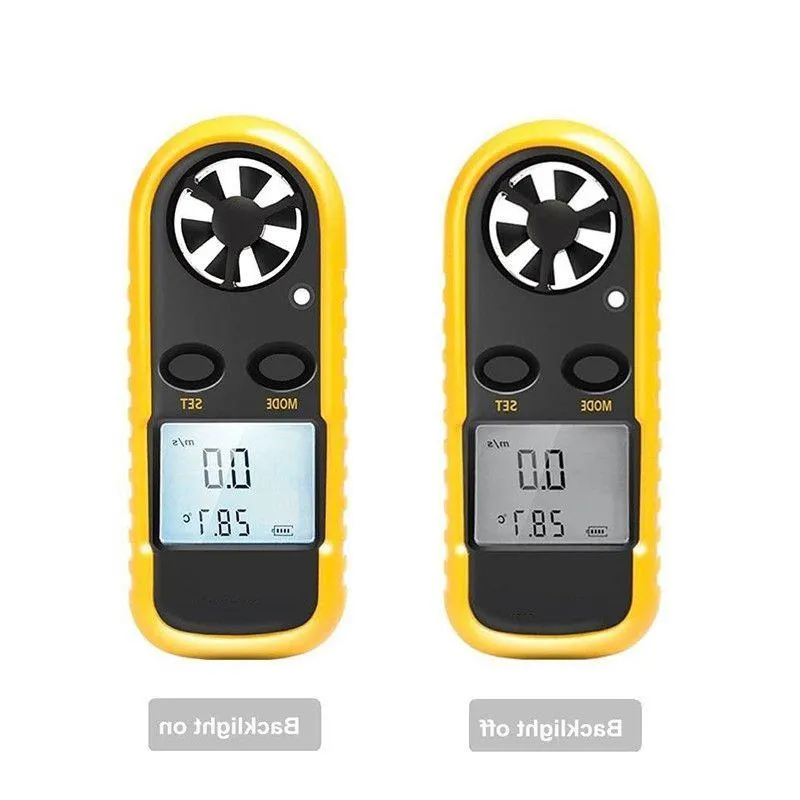 Andere fysieke meetinstrumenten Digitale anemometer Meetinstrument Windsnelheidsmeter Meter 30 m/s LCD Handbediende Junus