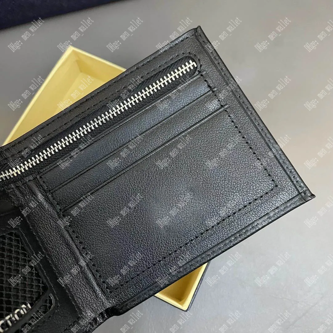 Uchwyt na portfel Najwyższą jakość kieszenie na zamek garnitur torebka luksusowy projektant męskiej karty kredytowej krótkie torebki moda damska kieszonkowa karta kieszonkowa mini portfele z pudełkami