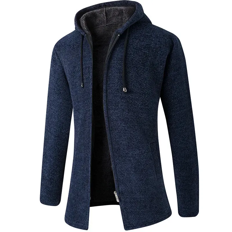 Herrjackor plus kashmir Cardigan Coat Sweater Manlig koreansk version av trenden i höst- och vinterlånga dike 231113