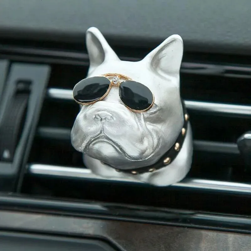 Bil luftfräschare kreativ bulldog bil luft fräschare parfym klipp doft diffuser auto ventiler doft lukt fräschare parfym interiör dekoration 231113
