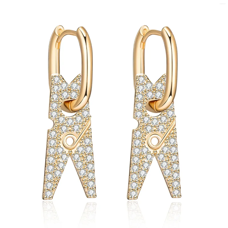 Boucles d'oreilles pendantes de haute qualité plaqué or ciseaux goutte pour femmes femme luxueux cubique zircone cerceau boucle d'oreille bijoux de fête de mariage 2023