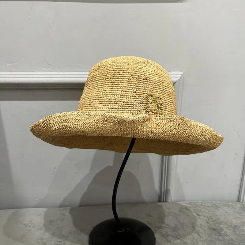Sombreros De Ala Ancho Raffi Sombrero De Paja Para Mujeres Sunhat Summer Protection Playa Grande Femenina Plegable De 39 17 DHgate