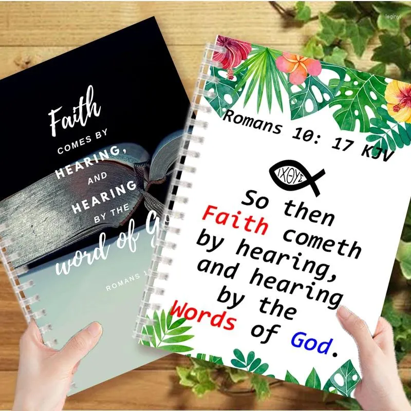 Spiral Notebook Bible Verse - Alors alors la foi vient en entendant et la parole de Dieu Ring Binder Writing Note Book