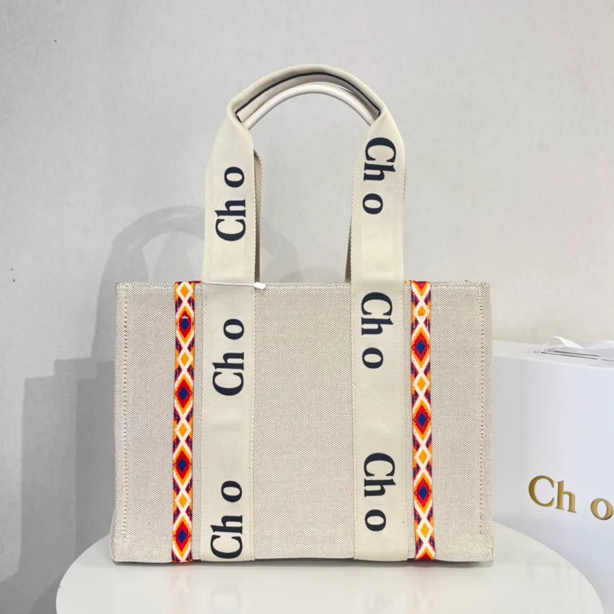 Women Upscale Canvas Tote Bag Fashion Letter Shopping Bags Classic Large Capacity Beach Bag Internal Cell Phone Bags Totes Multi Occasion Use