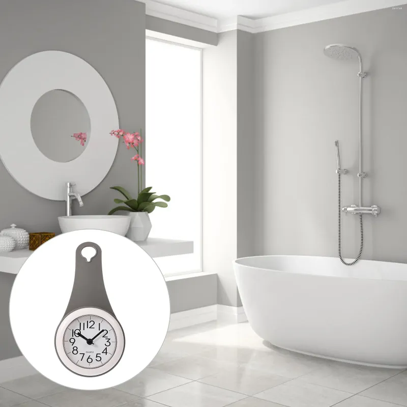 Horloges murales Salle de bain Ventouse Horloge pour douche étanche Porte-serviettes Décor Fonctionné avec trou suspendu Minuterie numérique