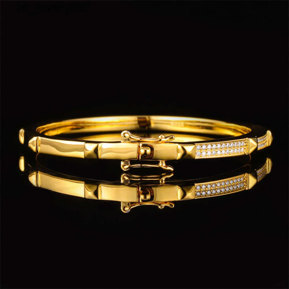 Venda direta da fábrica jóias hipoalergênicas não desbotadas 925 chapeamento de prata 18k pulseira de ouro clássico simples pulseira de moissanite