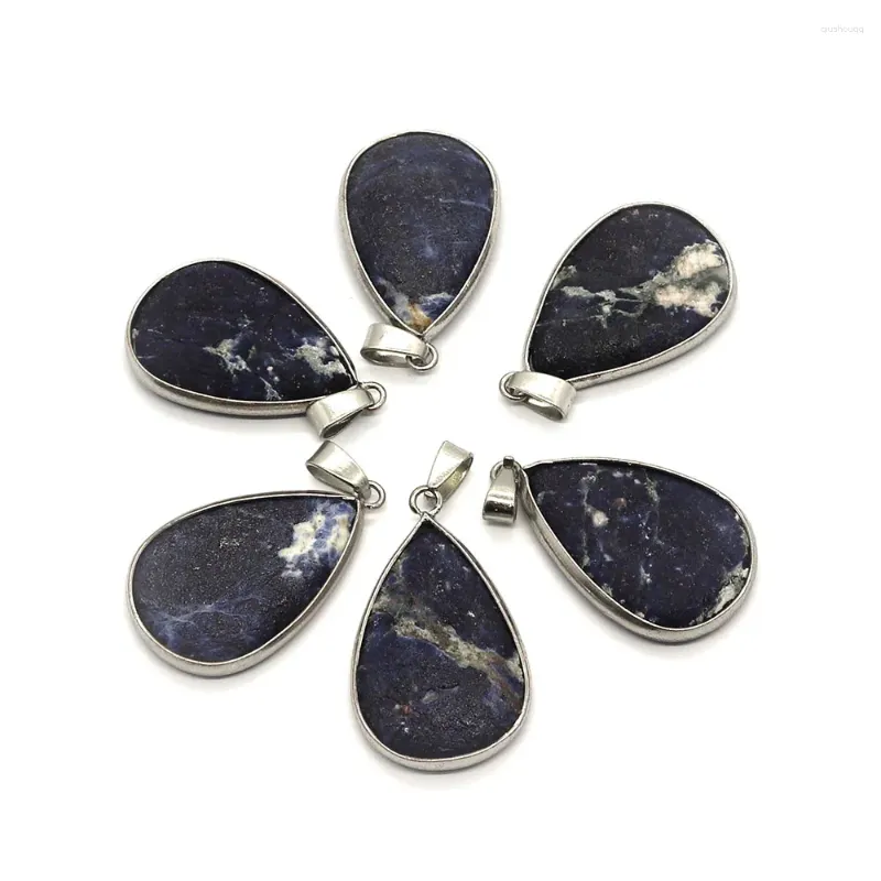 Colares de pingente 2 pcs clássico pedra natural delicada gota charme moda jóias diy colar brincos pulseira acessórios 20x35mm