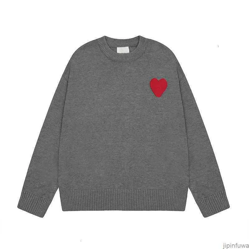 AM I Paris Amis Felpe con cappuccio lavorate a maglia Amiparis Streetwear Amisweater Hip Hop Casual Felpa con cappuccio a maniche lunghe da donna Coeur Love Jacquard Heart Pull 6KRO