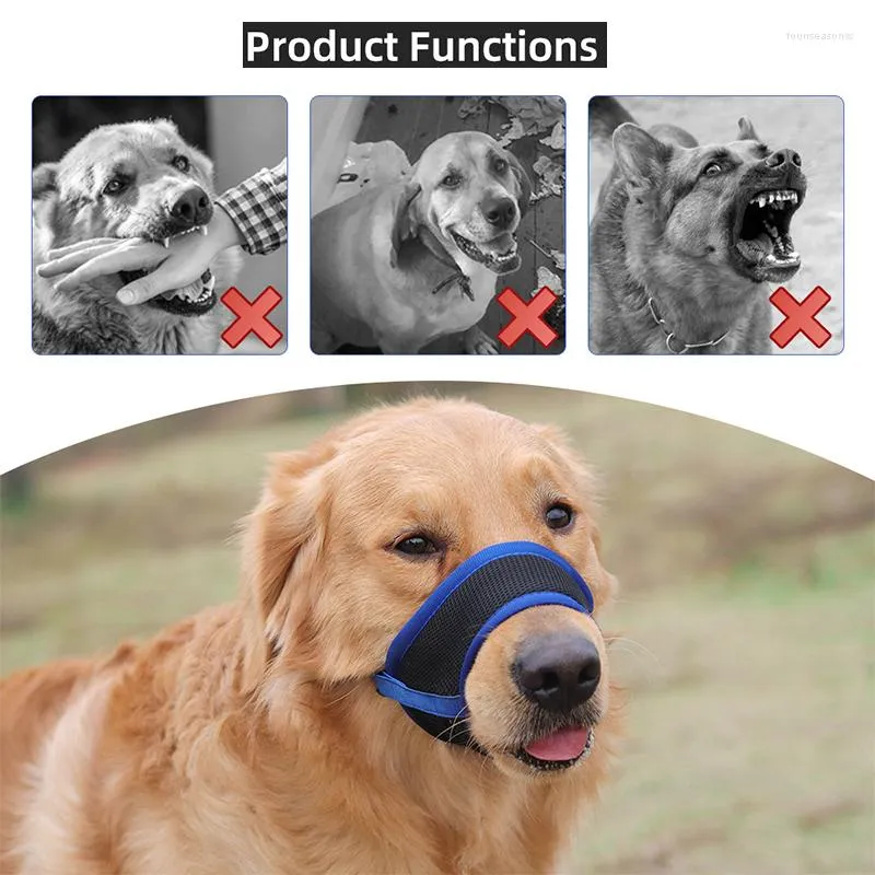 Accessori per abbigliamento per cani Pet NO Bite Maschera per la bocca regolabile Forniture Museruola Maglia anti masticazione Toelettatura di sicurezza Traspirante S-XXL