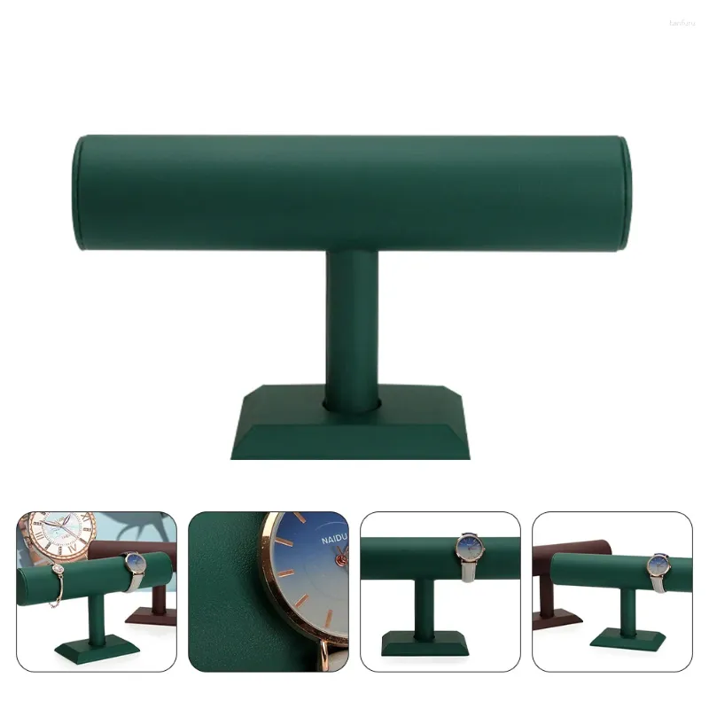 Sieradenzakjes Horlogestandaard Decoratieve armbandplank Greenery Opbergrek Haar Pu T-vormige kettingorganizer