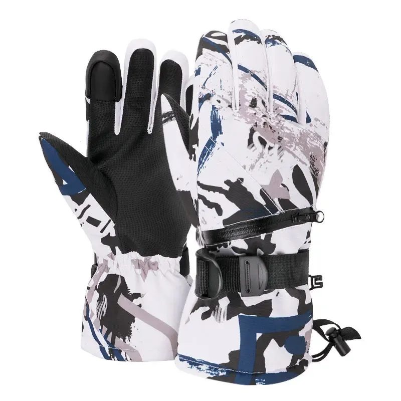 Guantes de esquí Dedos térmicos Pantalla táctil Guantes de esquí Hombres Mujeres Invierno Polar Impermeable Cálido Snowboard Guantes de nieve para esquiar Montar 231113