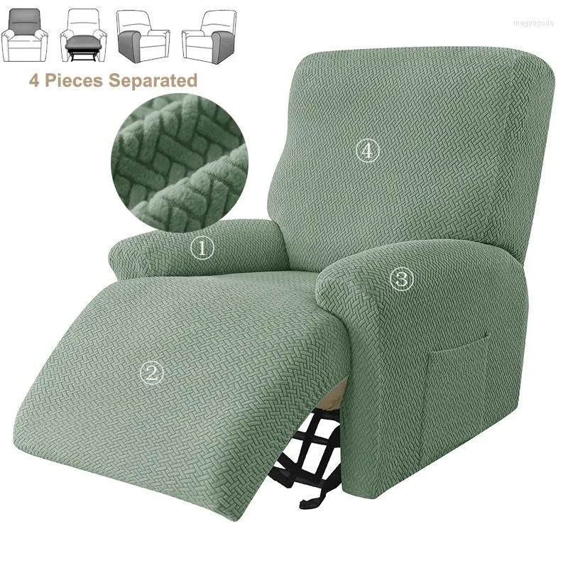 Chair Covers Case Solid Split Recliner Couch Cover Stretch Jacquard Armchair Color Spandex Sofa Boy Elastic Slipcovers Lazy
