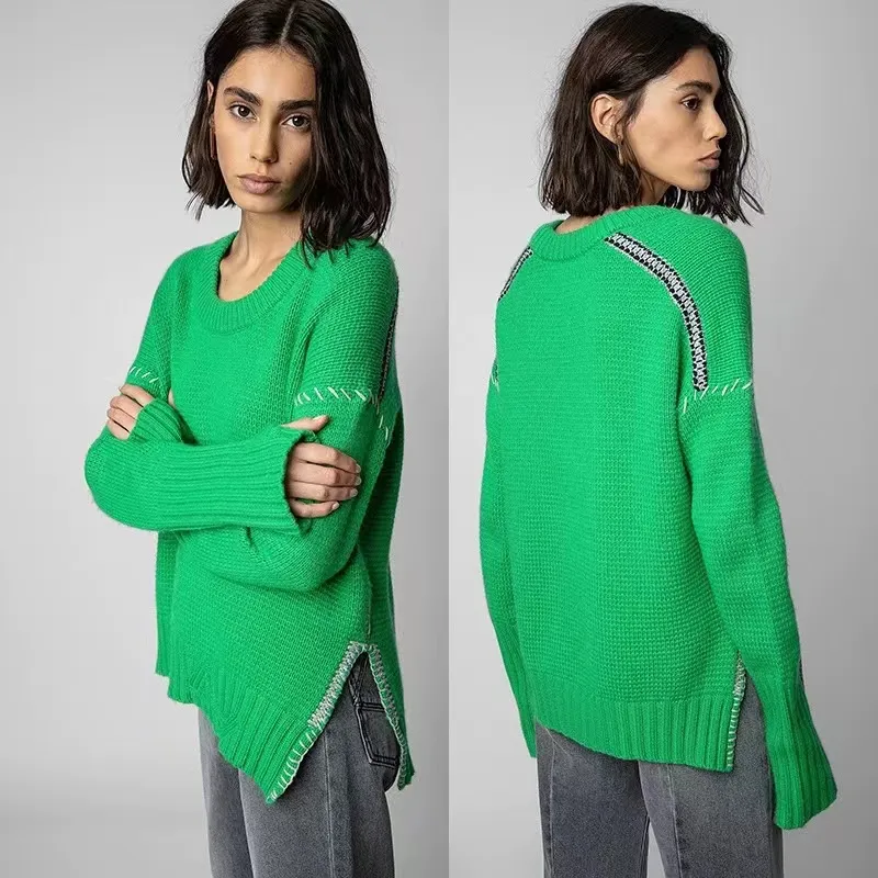 Zadig Voltaire Women Designer Jacquard Cashmere Knit Hooded Sweater Knit Sweater Men Designer Hooded Sweater Jacquard Fabric