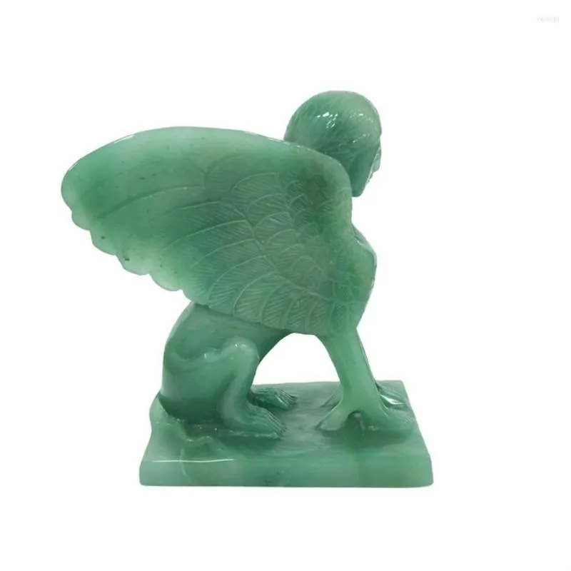 Dekorativa figurer Vackra naturliga hand snidade grön Aventurin Crystal Wings Angel för dekor
