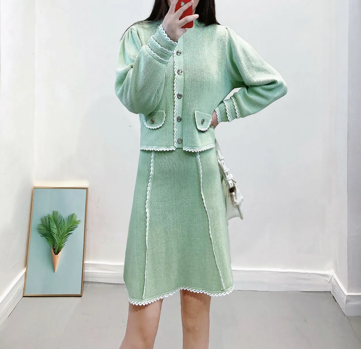 Sandro Womans Fancy A-line Knit Skirt Dress with Polo Neck and Buckle  Closure, Size S-L from Dhgate Basic & Casual Dresses - price 178.82
