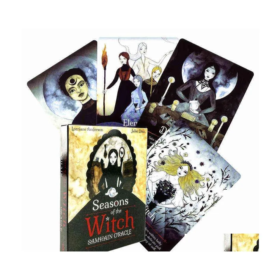 Приветствующие открытки сезоны ведьмы Oracle Oards Samhain продают Таро для газничной палубы x1106 Доставка Доставка Дома