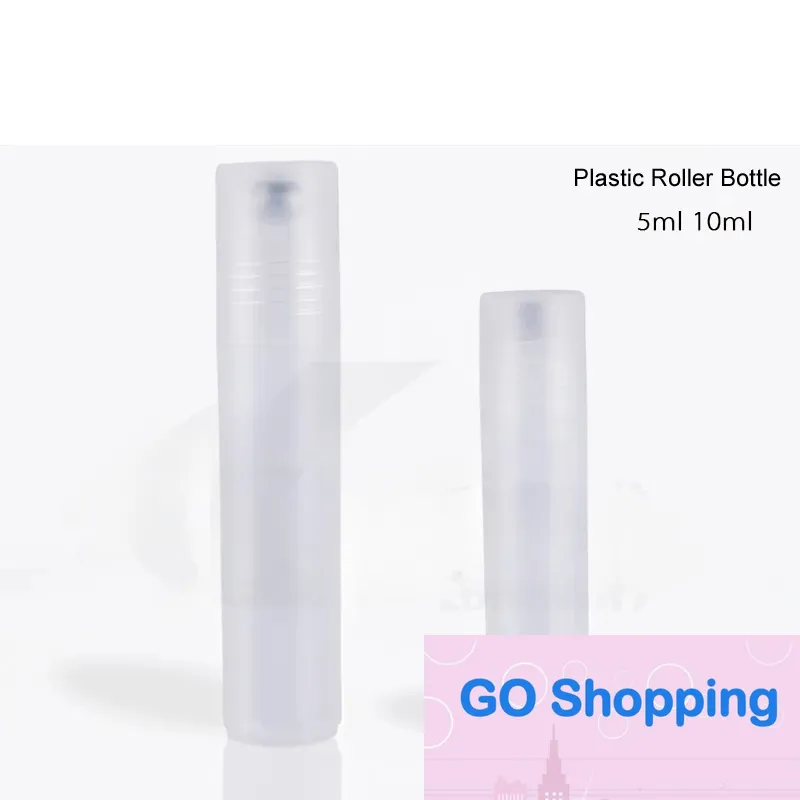 Top 5ml 10ml Roller Plastic Bottle Empty Aromatherapy Essential Oils Perfume Bottles Refillable Slim with Metal Ball