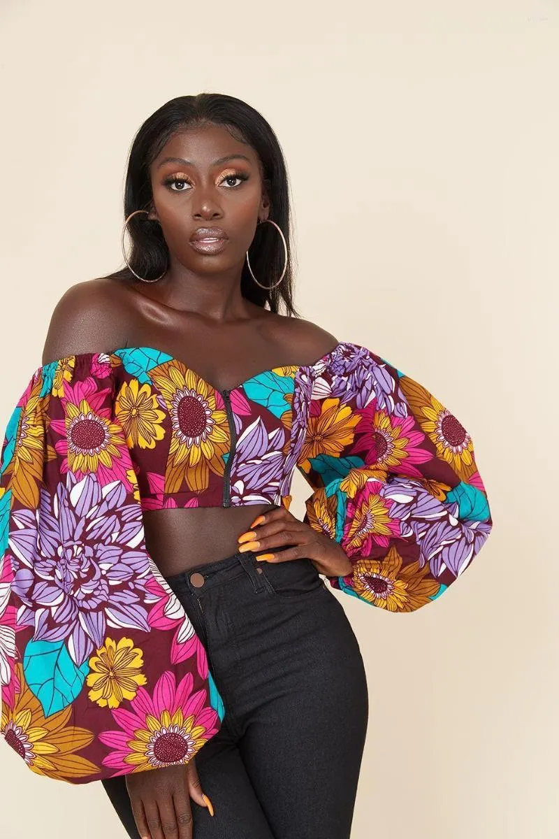 Ethnic Clothing 2023 Summer Fashion Style African Women Long Sleeve Polyester Printing T-shirt Clothes