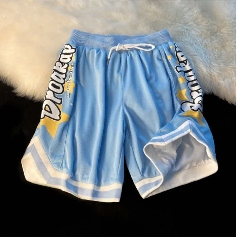 Pantalones cortos para hombre Pantalones cortos de baloncesto Y2K Verano Americano Oversize Loose Joker Pantalones de chándal informales Versión coreana de pantalones cortos de baloncesto de cinco puntos. 230414