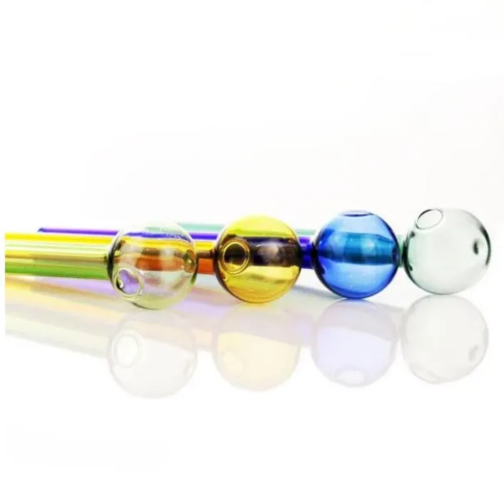 ACOOK Pyrex oil burner 2mm thick glass tube 25mm OD Ball With Smile for water Smoking Glass pipe bongs oil rig Hookah Bubbler Tool